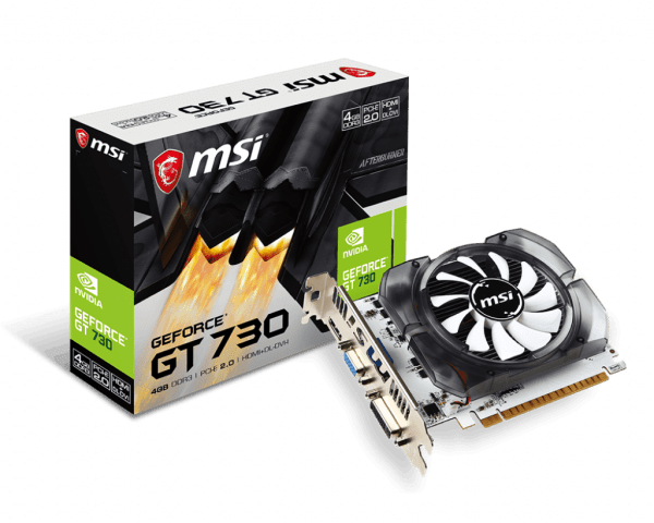 MSI GeForce GT 730 4GB DDR3 PCI Express 2.0 Graphics Card